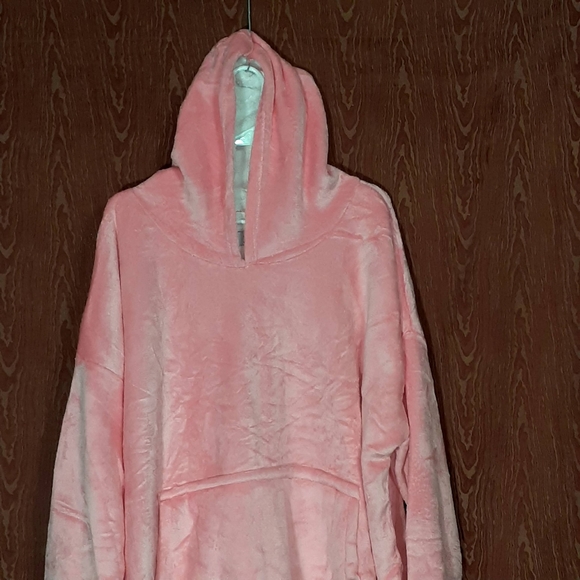 BLANKET HOODIES OVERSIZED WEARABLE FLEECE SWEATSHIRT HOODED COZY PULLOVER PINK - Picture 1 of 15